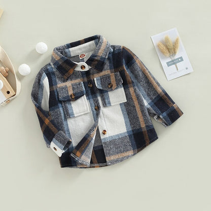 Toddler Plaid Patchwork Long Sleeve